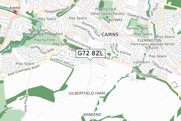G72 8ZL map - small scale - OS Open Zoomstack (Ordnance Survey) G72 8ZL map - small scale - OS Open Zoomstack (Ordnance Survey)