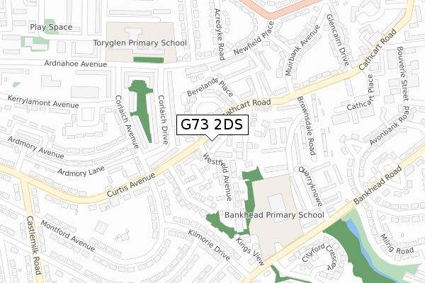 G73 2DS map - large scale - OS Open Zoomstack (Ordnance Survey)