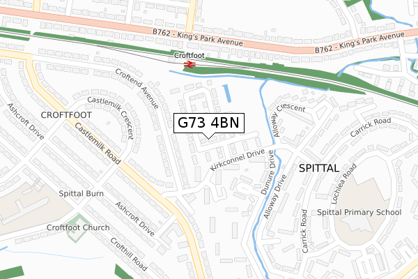 G73 4BN map - large scale - OS Open Zoomstack (Ordnance Survey)