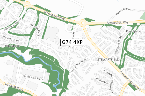 G74 4XP map - large scale - OS Open Zoomstack (Ordnance Survey)