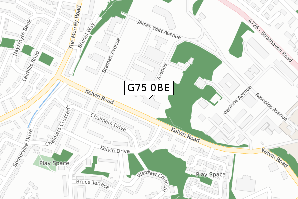G75 0BE map - large scale - OS Open Zoomstack (Ordnance Survey)
