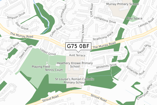 G75 0BF map - large scale - OS Open Zoomstack (Ordnance Survey)