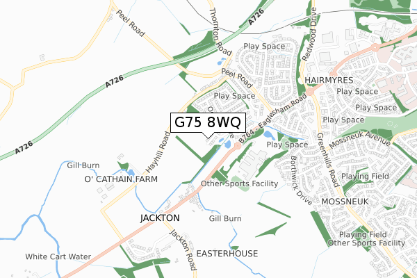 G75 8WQ map - small scale - OS Open Zoomstack (Ordnance Survey)