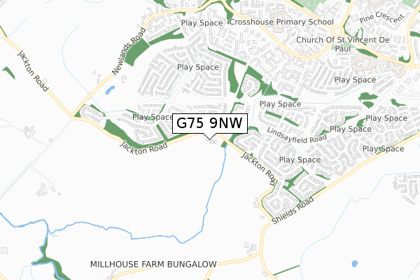 G75 9NW map - small scale - OS Open Zoomstack (Ordnance Survey)