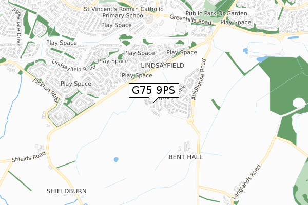 G75 9PS map - small scale - OS Open Zoomstack (Ordnance Survey)