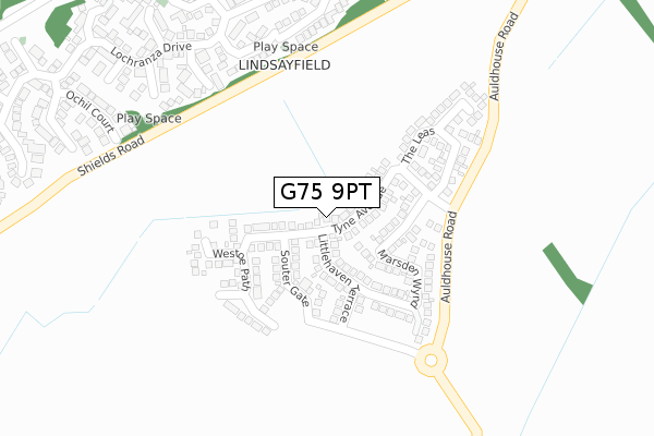 G75 9PT map - large scale - OS Open Zoomstack (Ordnance Survey)