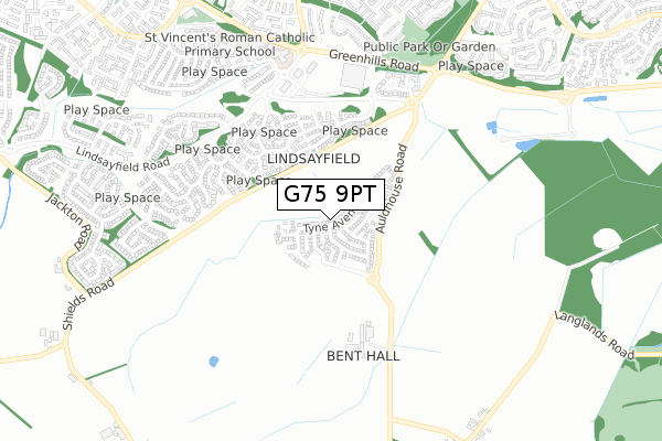 G75 9PT map - small scale - OS Open Zoomstack (Ordnance Survey)
