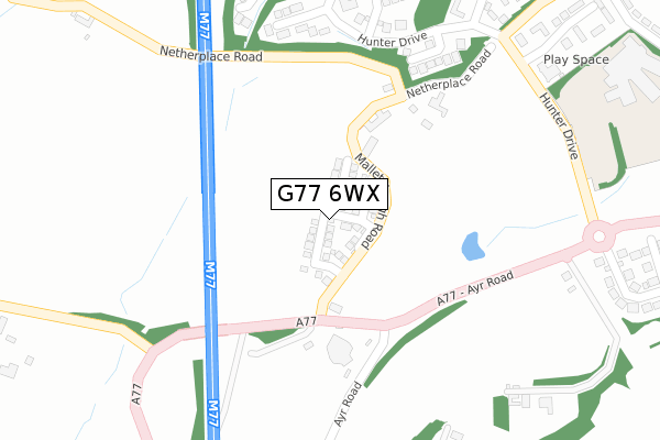 G77 6WX map - large scale - OS Open Zoomstack (Ordnance Survey) G77 6WX map - large scale - OS Open Zoomstack (Ordnance Survey)
