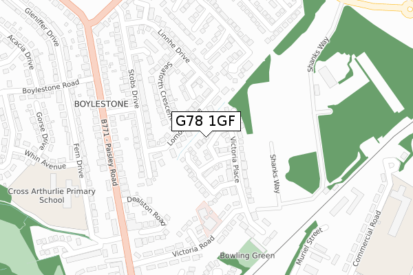 G78 1GF map - large scale - OS Open Zoomstack (Ordnance Survey) G78 1GF map - large scale - OS Open Zoomstack (Ordnance Survey)