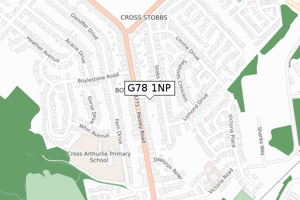 G78 1NP map - large scale - OS Open Zoomstack (Ordnance Survey)