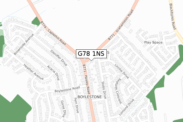 G78 1NS map - large scale - OS Open Zoomstack (Ordnance Survey) G78 1NS map - large scale - OS Open Zoomstack (Ordnance Survey)