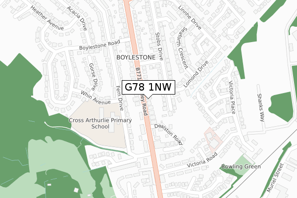 G78 1NW map - large scale - OS Open Zoomstack (Ordnance Survey) G78 1NW map - large scale - OS Open Zoomstack (Ordnance Survey)