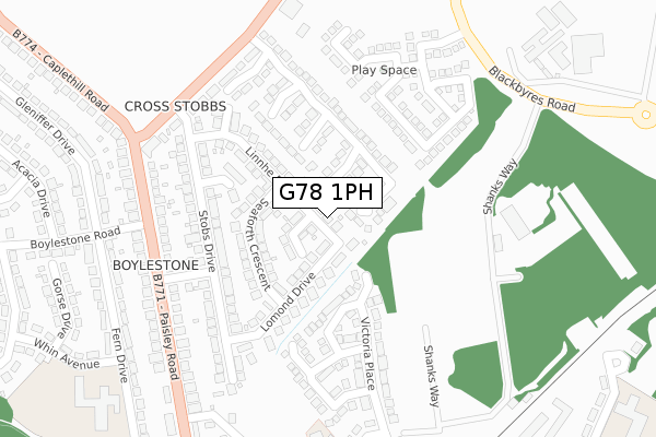 G78 1PH map - large scale - OS Open Zoomstack (Ordnance Survey) G78 1PH map - large scale - OS Open Zoomstack (Ordnance Survey)