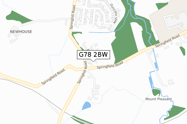 G78 2BW map - large scale - OS Open Zoomstack (Ordnance Survey)