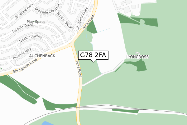 G78 2FA map - large scale - OS Open Zoomstack (Ordnance Survey)