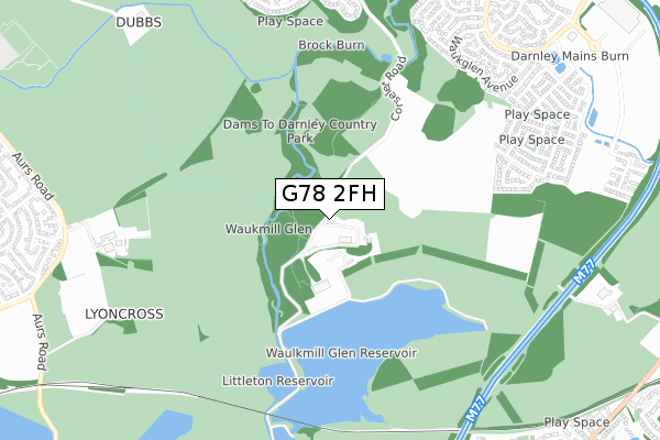G78 2FH map - small scale - OS Open Zoomstack (Ordnance Survey) G78 2FH map - small scale - OS Open Zoomstack (Ordnance Survey)