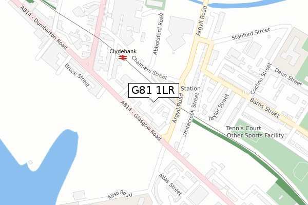 G81 1LR map - large scale - OS Open Zoomstack (Ordnance Survey)