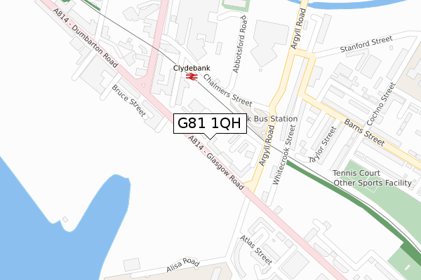 G81 1QH map - large scale - OS Open Zoomstack (Ordnance Survey)