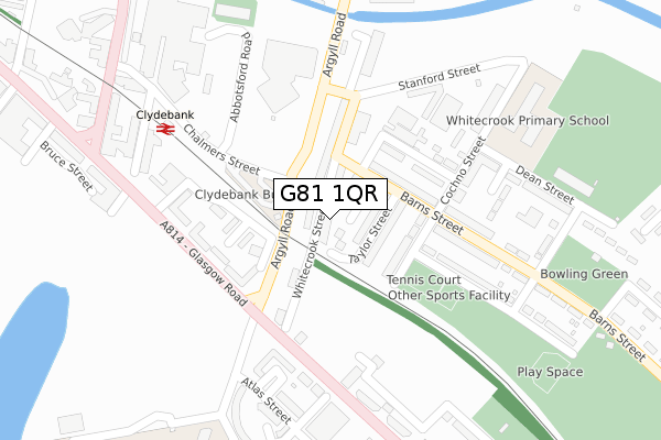 G81 1QR map - large scale - OS Open Zoomstack (Ordnance Survey) G81 1QR map - large scale - OS Open Zoomstack (Ordnance Survey)
