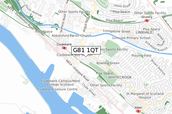G81 1QT map - small scale - OS Open Zoomstack (Ordnance Survey) G81 1QT map - small scale - OS Open Zoomstack (Ordnance Survey)