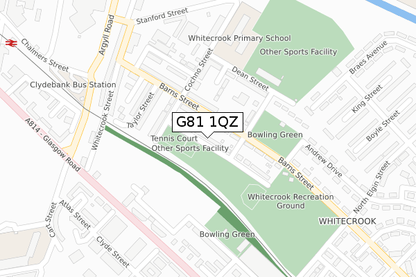 G81 1QZ map - large scale - OS Open Zoomstack (Ordnance Survey)