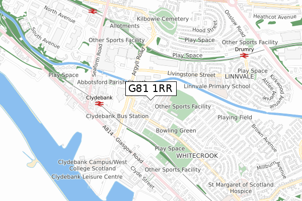 G81 1RR map - small scale - OS Open Zoomstack (Ordnance Survey)