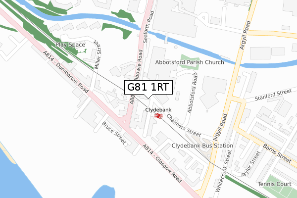 G81 1RT map - large scale - OS Open Zoomstack (Ordnance Survey)