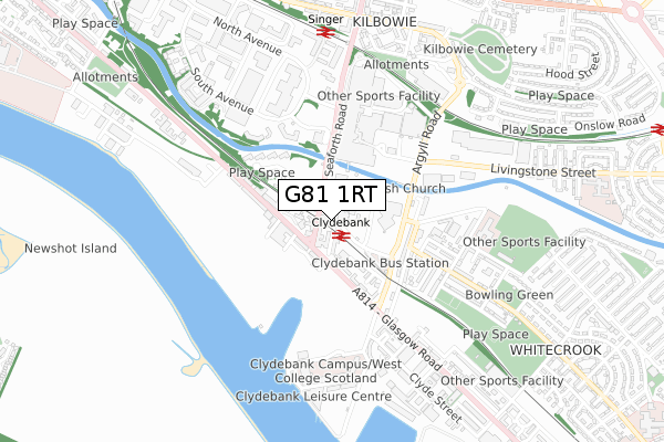 G81 1RT map - small scale - OS Open Zoomstack (Ordnance Survey)