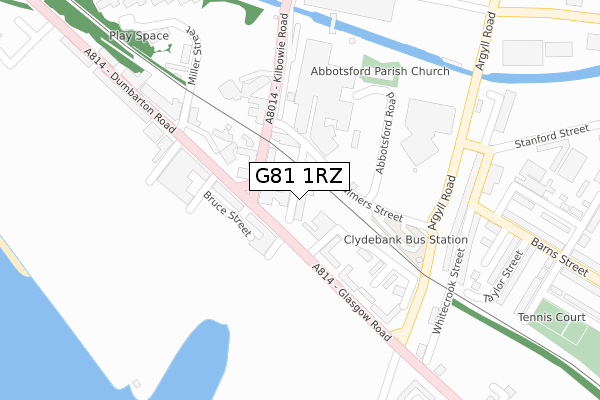 G81 1RZ map - large scale - OS Open Zoomstack (Ordnance Survey)