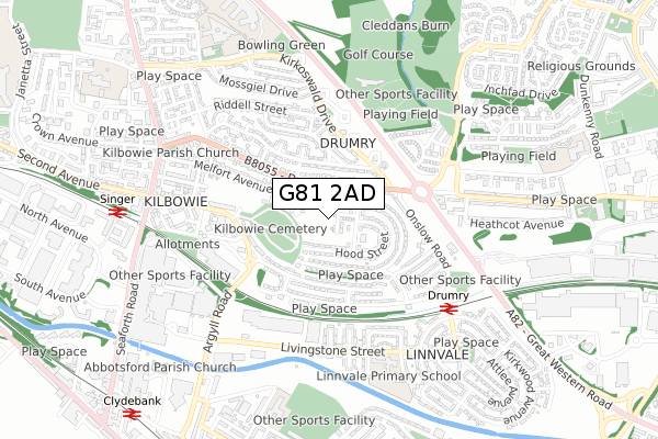 G81 2AD map - small scale - OS Open Zoomstack (Ordnance Survey) G81 2AD map - small scale - OS Open Zoomstack (Ordnance Survey)