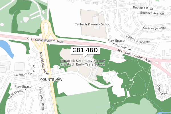 G81 4BD map - large scale - OS Open Zoomstack (Ordnance Survey)