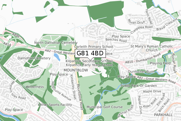 G81 4BD map - small scale - OS Open Zoomstack (Ordnance Survey)