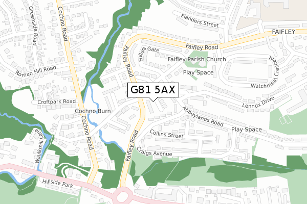 G81 5AX map - large scale - OS Open Zoomstack (Ordnance Survey)