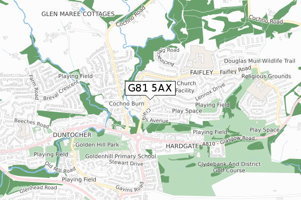 G81 5AX map - small scale - OS Open Zoomstack (Ordnance Survey)