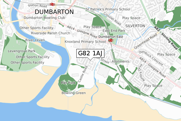 G82 1AJ map - small scale - OS Open Zoomstack (Ordnance Survey)