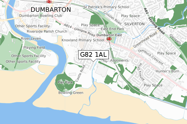 G82 1AL map - small scale - OS Open Zoomstack (Ordnance Survey)