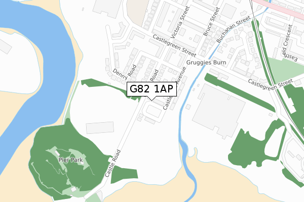 G82 1AP map - large scale - OS Open Zoomstack (Ordnance Survey)