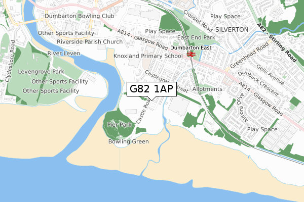 G82 1AP map - small scale - OS Open Zoomstack (Ordnance Survey)