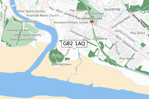 G82 1AQ map - small scale - OS Open Zoomstack (Ordnance Survey)