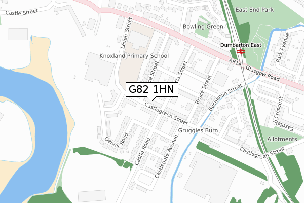 G82 1HN map - large scale - OS Open Zoomstack (Ordnance Survey)