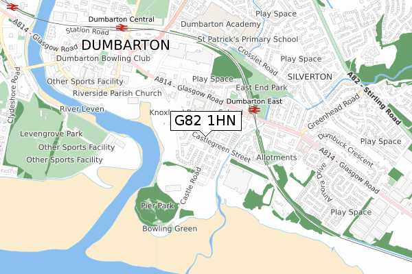 G82 1HN map - small scale - OS Open Zoomstack (Ordnance Survey)