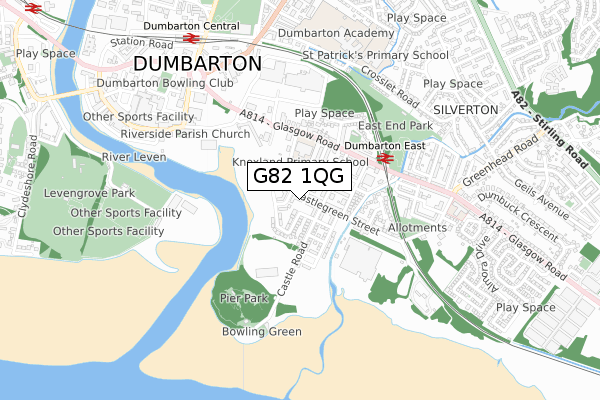 G82 1QG map - small scale - OS Open Zoomstack (Ordnance Survey)