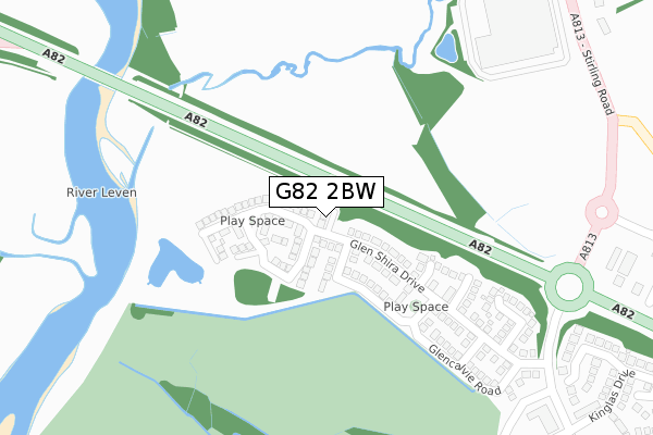 G82 2BW map - large scale - OS Open Zoomstack (Ordnance Survey)
