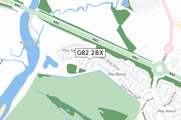 G82 2BX map - large scale - OS Open Zoomstack (Ordnance Survey)