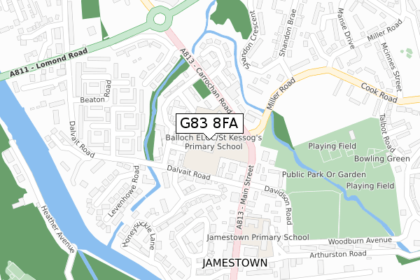 G83 8FA map - large scale - OS Open Zoomstack (Ordnance Survey)