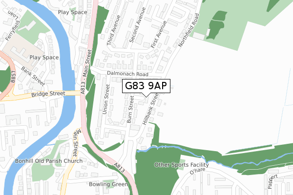 G83 9AP map - large scale - OS Open Zoomstack (Ordnance Survey)