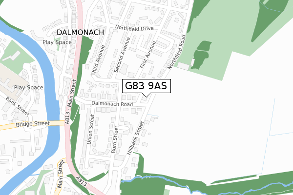 G83 9AS map - large scale - OS Open Zoomstack (Ordnance Survey)