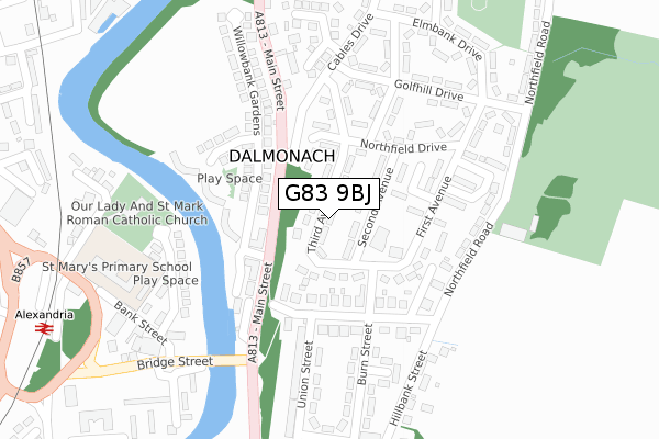 G83 9BJ map - large scale - OS Open Zoomstack (Ordnance Survey)