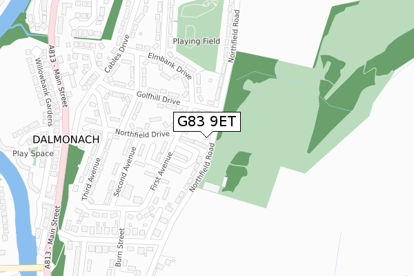 G83 9ET map - large scale - OS Open Zoomstack (Ordnance Survey)