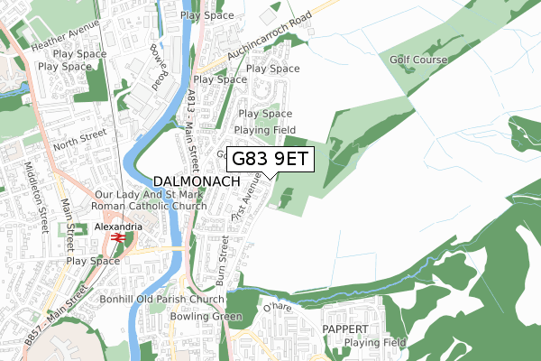 G83 9ET map - small scale - OS Open Zoomstack (Ordnance Survey) G83 9ET map - small scale - OS Open Zoomstack (Ordnance Survey)